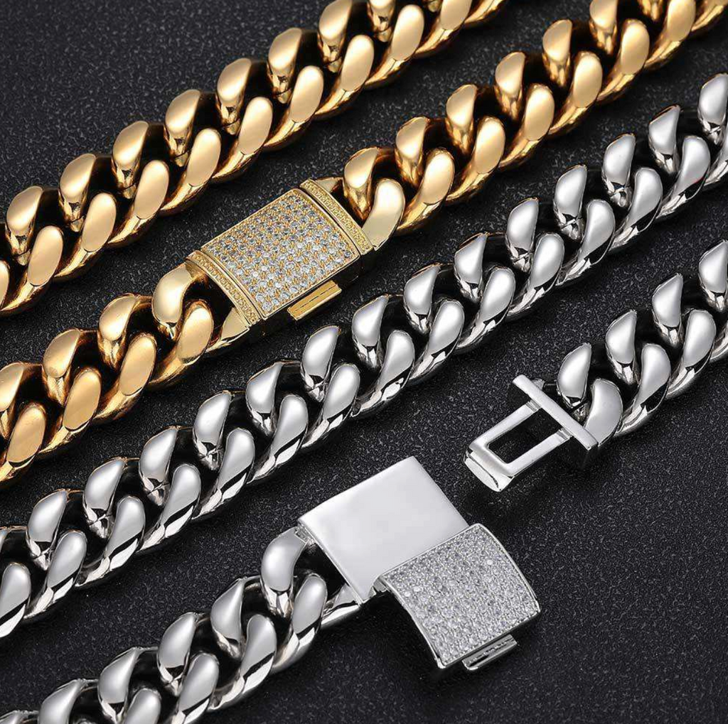 Men's 18mm Stainless Steel Statement Bracelet