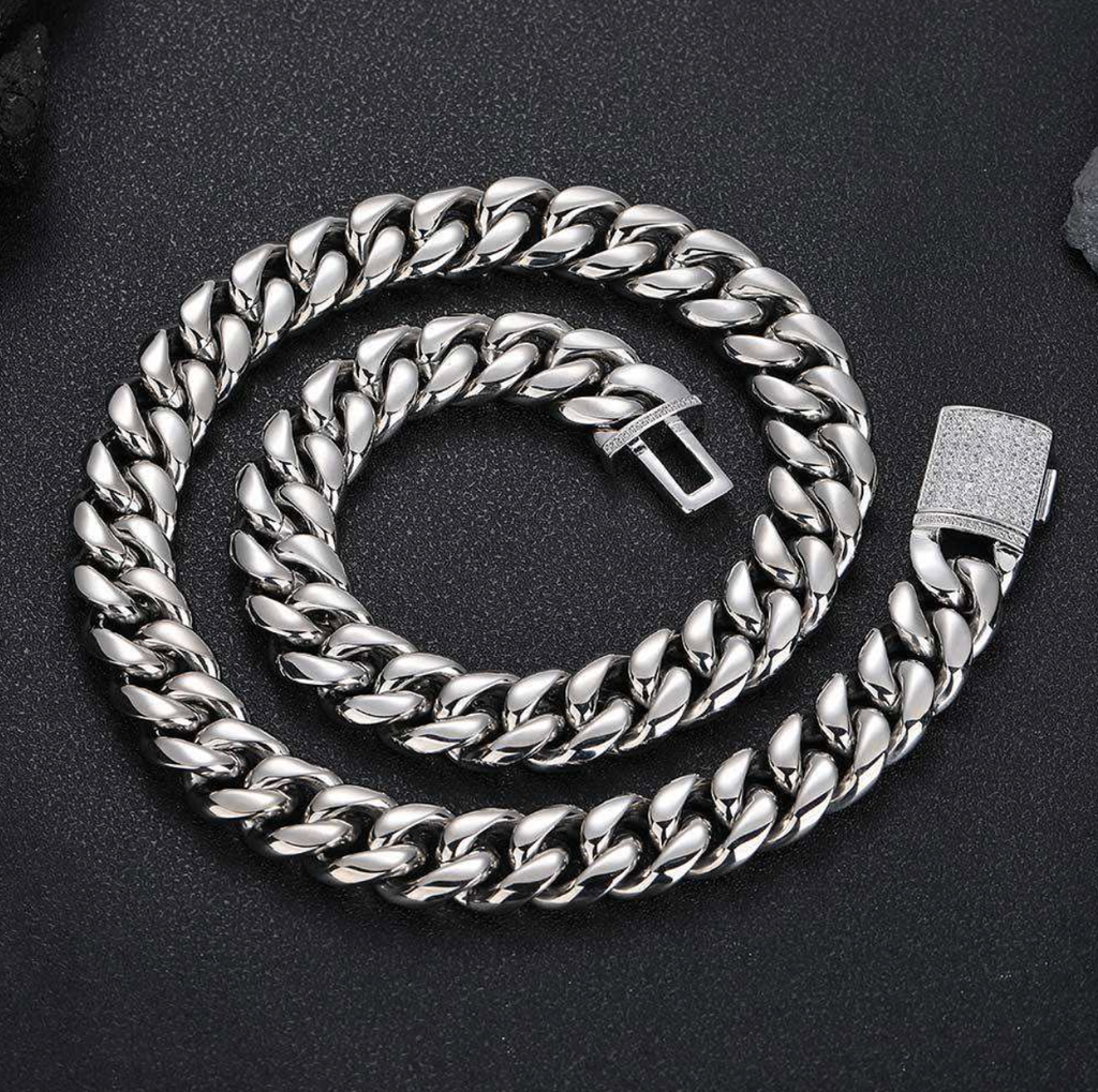 Men's 18mm Stainless Steel Statement Bracelet