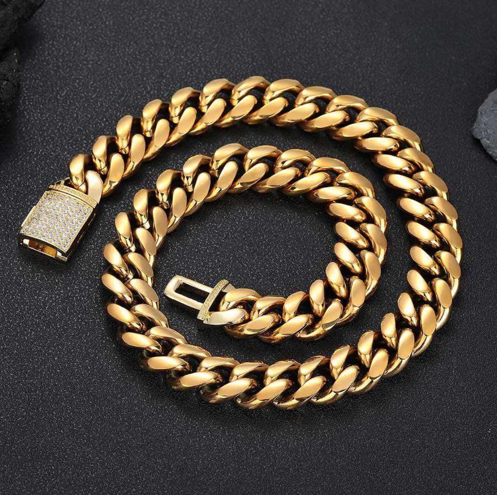 Men's 18mm Stainless Steel Statement Bracelet