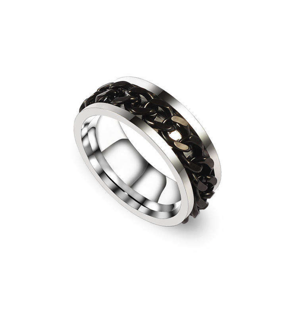 Black 316L Stainless Steel Men's Chain Bracelet